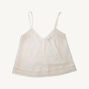 Talula White V-Neck Tank Top Mid Crop Size Extra Small